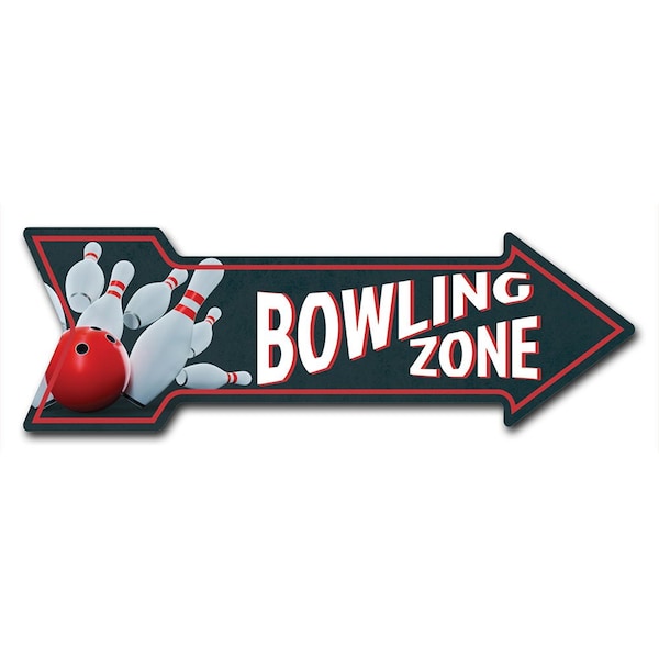 Bowling Zone Arrow Decal Funny Home Decor 24in Wide